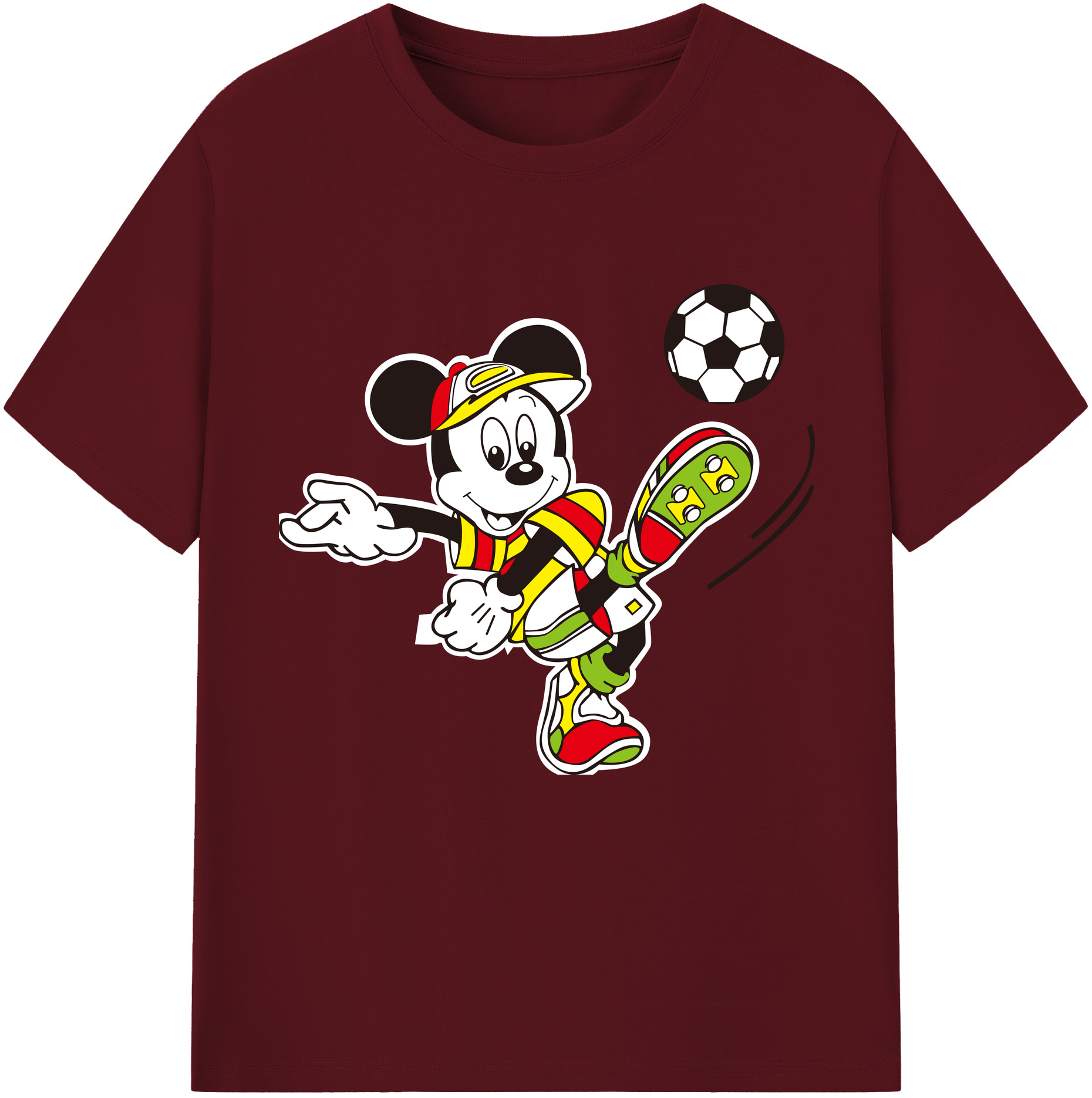 （画像用） ミッキーマウス Mickey Mouse 綿100％半袖Tシャツ（フロントプリント）
